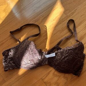 Gilligan & O'Malley Lace Underwire Bra - Dark Brown